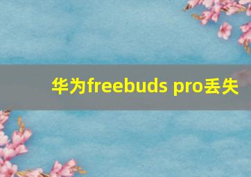 华为freebuds pro丢失